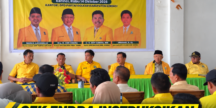 Ketua DPD Partai Golkar Provinsi Jambi, Cek Endra, menginstruksikan jajaran Partai Golkar Kabupaten Kerinci