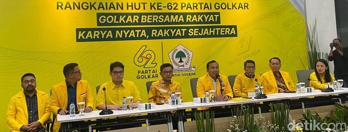 Partai Golkar menyiapkan rangkaian HUT ke-62 dengan donor darah, sembako gratis, olahraga, dan pelibatan 620 UMKM, mengikuti arahan Bahlil agar perayaan sederhana.